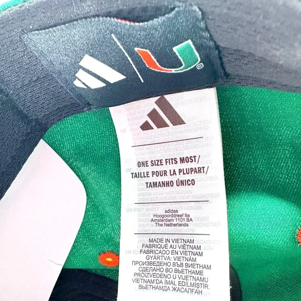 Adidas NCAA University of Miami‎ Hurricanes Seasonal Slouch Strapback Hat NWT